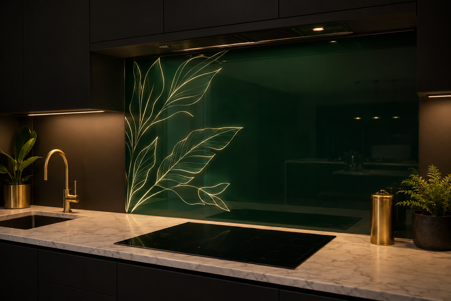 Glass splashback