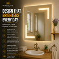ARIES LED Mirror – Engraved Backlit Wall Mirror, Anti-Fog, IP67