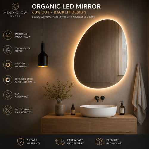 Organic LED Mirror – Asymmetric Backlit Bathroom Mirror