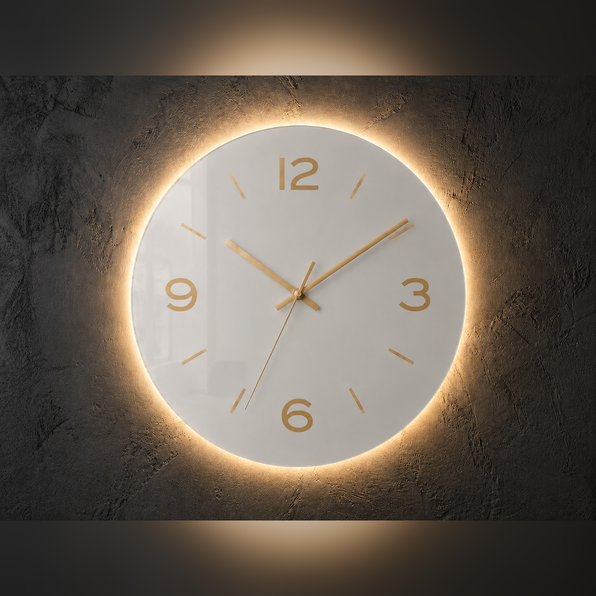Aurora Backlit Glass Wall Clock