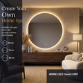 Luxury Round LED Mirror Bathroom Backlit Illuminated Touch Sensor 600/700/800mm
