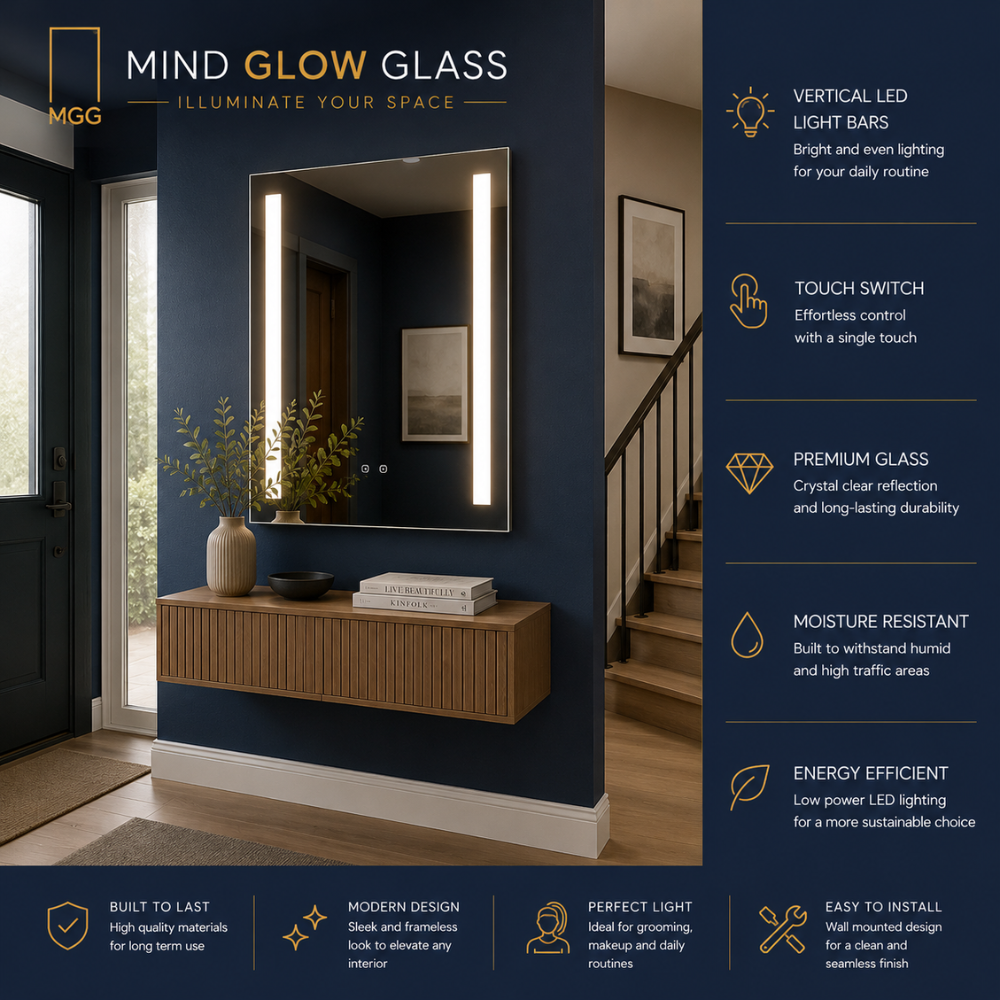 VIRGO Backlit LED, Frameless, Bathroom Mirror - Touch Sensor Modern