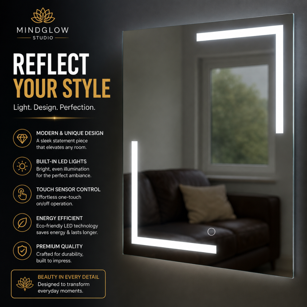 ARIES LED Mirror – Engraved Backlit Wall Mirror, Anti-Fog, IP67