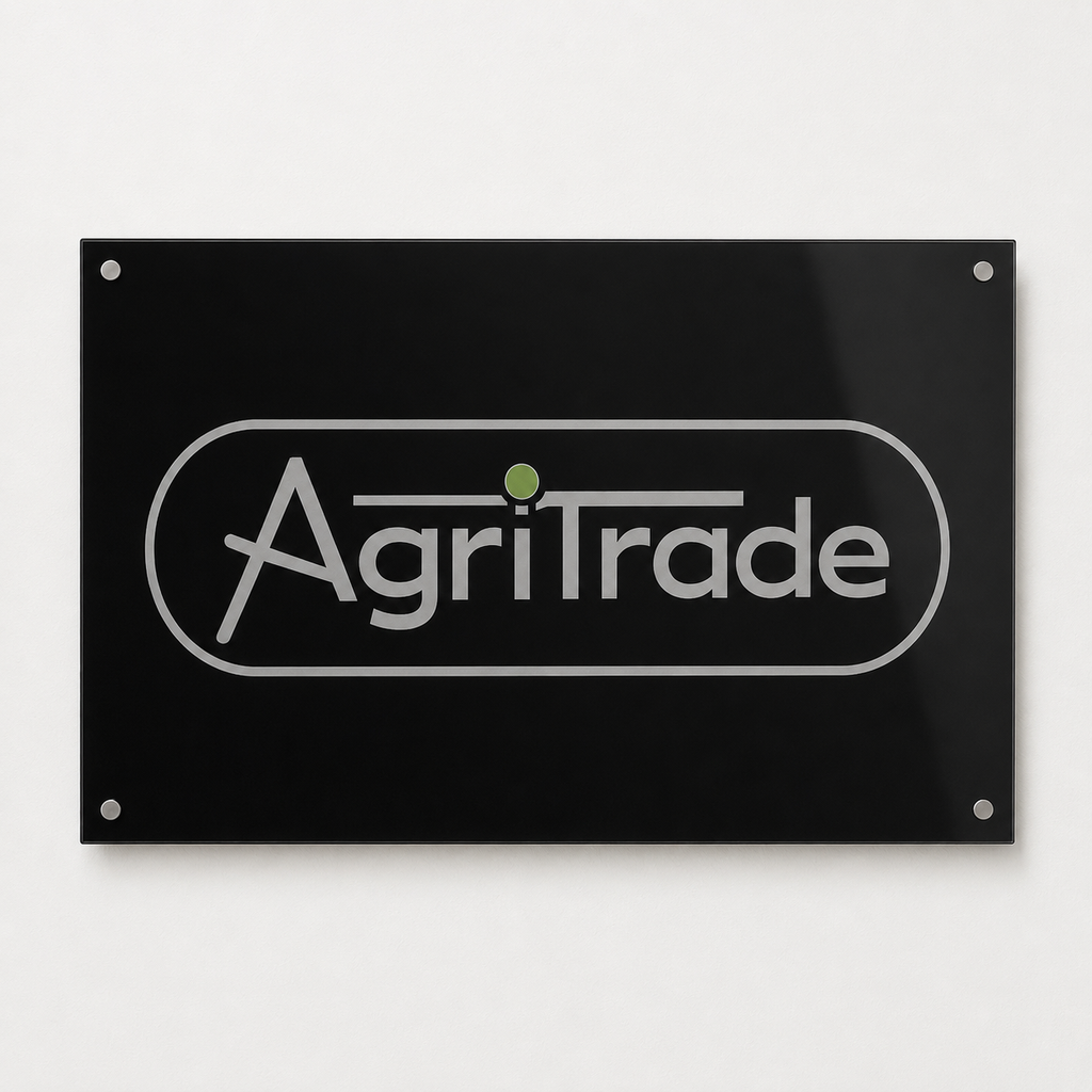 Backlit Engraved Logo Sign 120 × 90 cm — Custom Business & Reception Sign, Engraved Glass