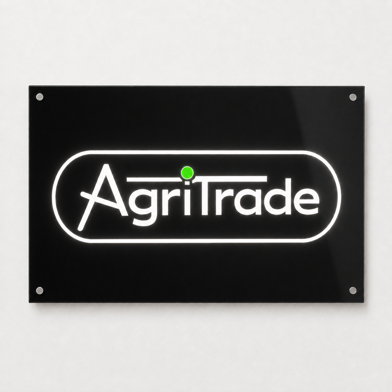 Backlit Engraved Logo Sign 120 × 90 cm — Custom Business & Reception Sign, Engraved Glass