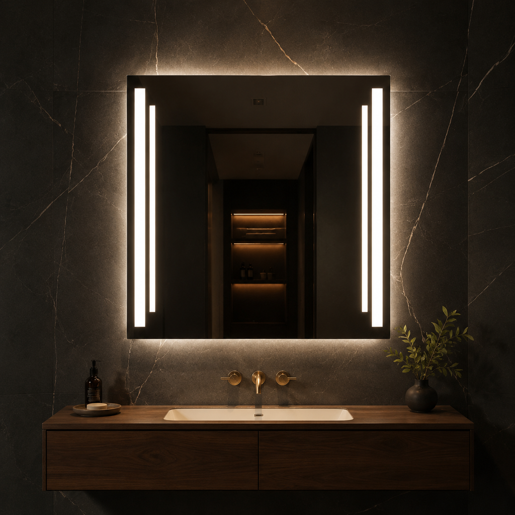 LEO Backlit LED Bathroom Mirror – Warm 3000K, CRI 90