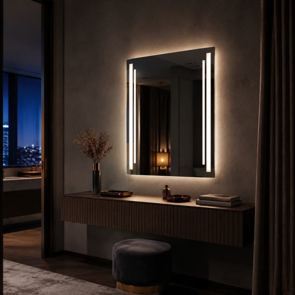LEO Backlit LED Bathroom Mirror – Warm 3000K, CRI 90