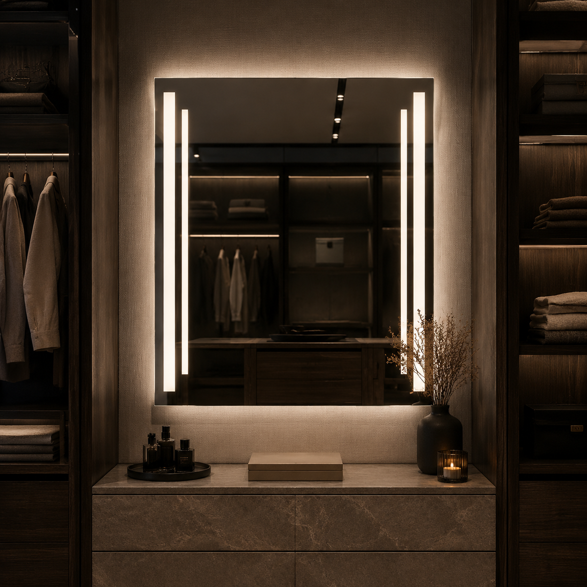 LEO Backlit LED Bathroom Mirror – Warm 3000K, CRI 90