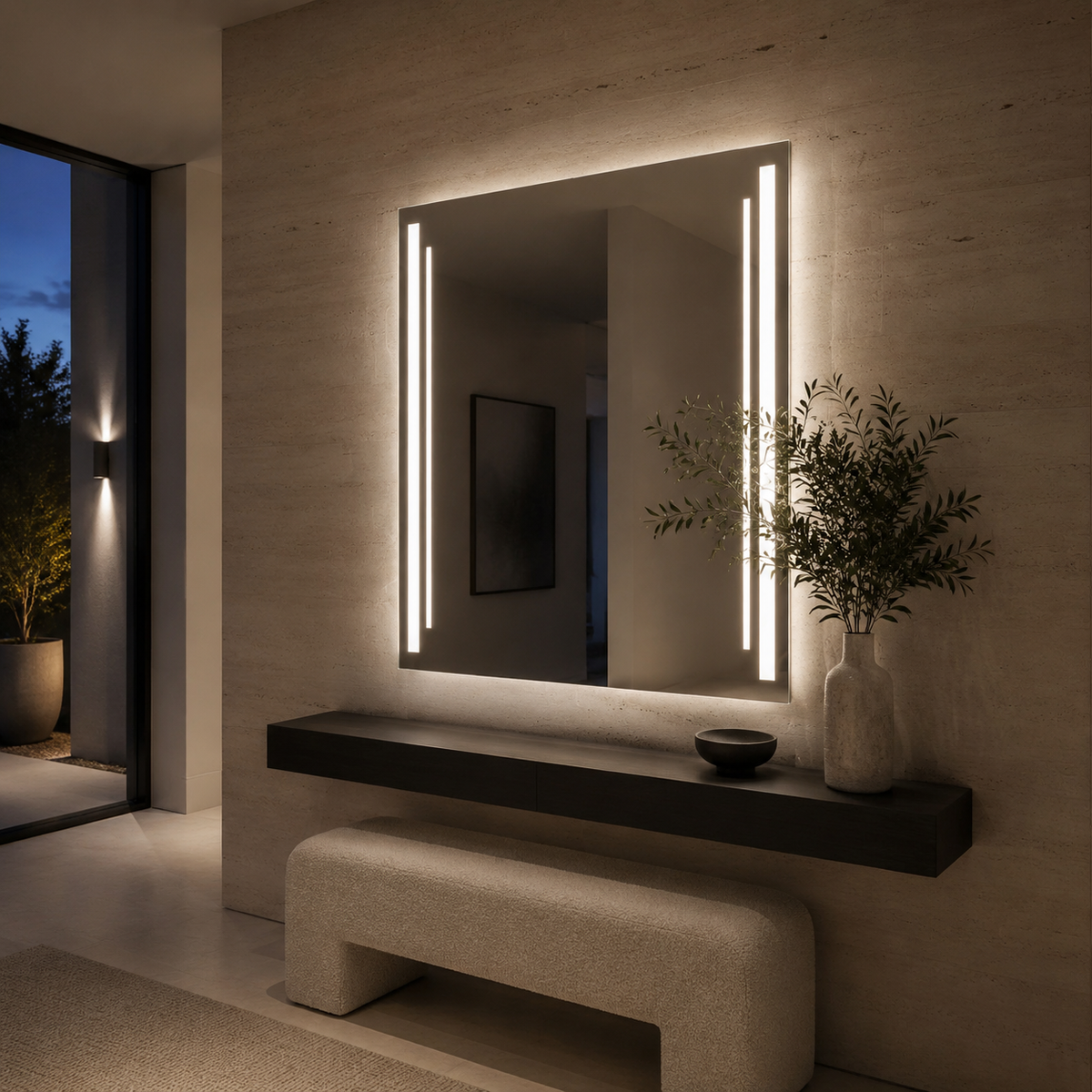 LEO Backlit LED Bathroom Mirror – Warm 3000K, CRI 90