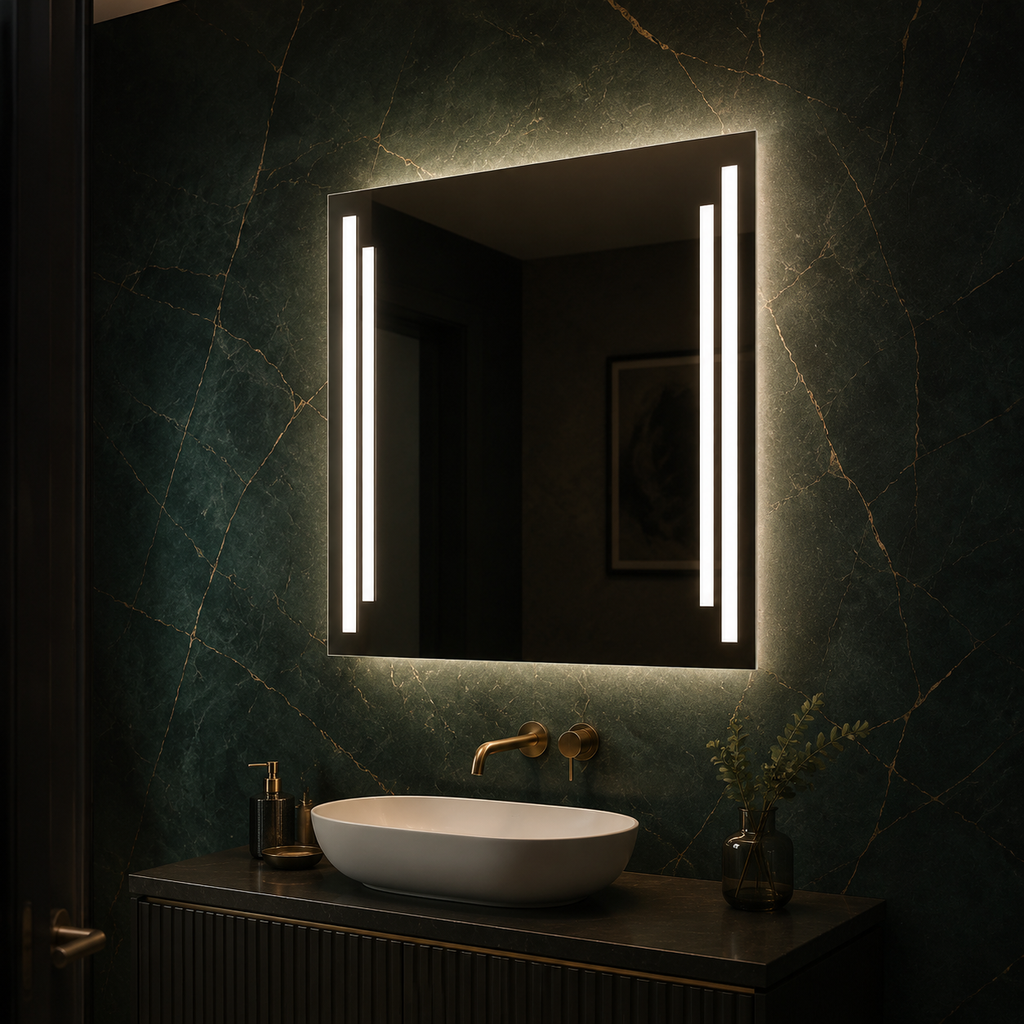 LEO Backlit LED Bathroom Mirror – Warm 3000K, CRI 90