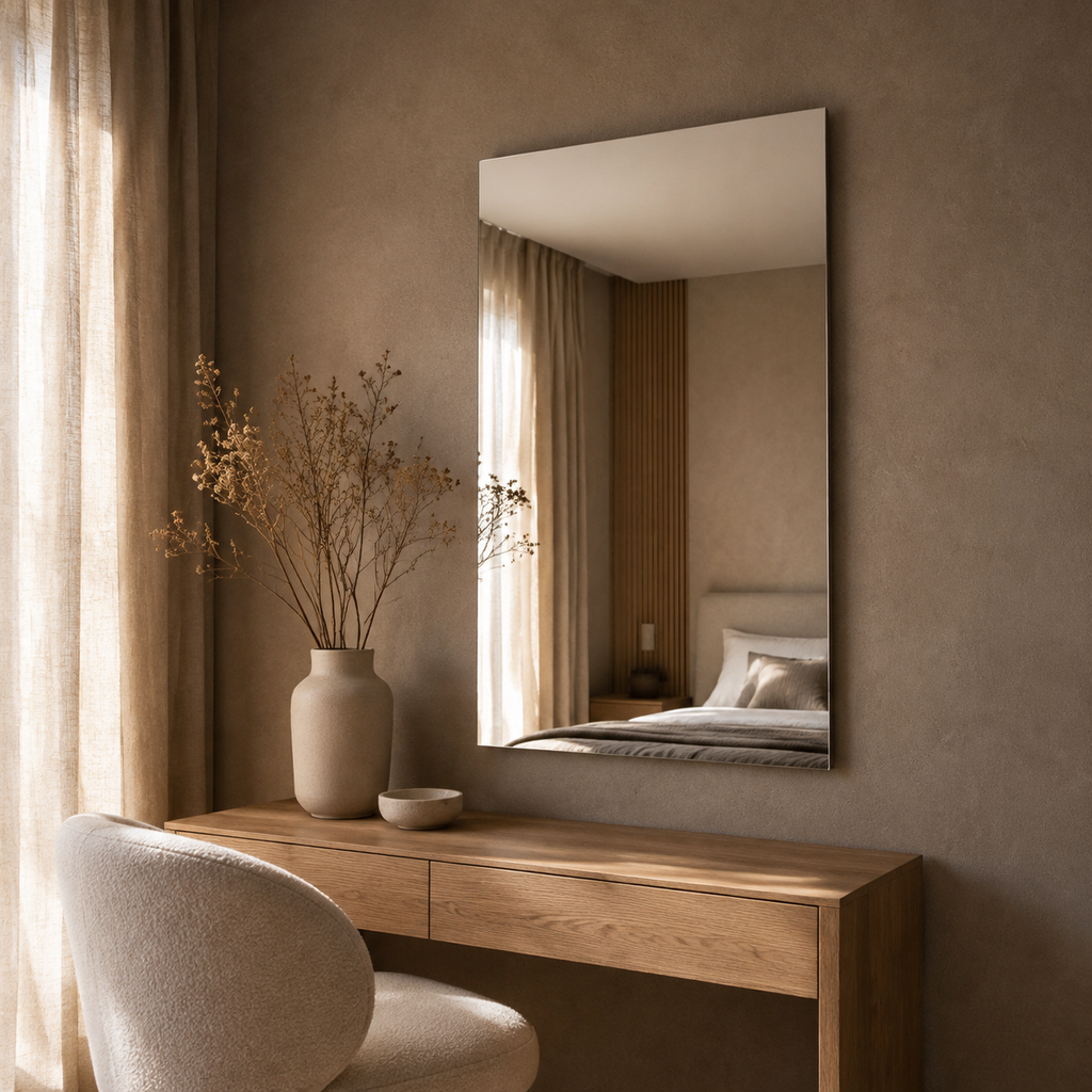 Frameless Bathroom Mirror with Polished Edges – 4 mm Wall Mirror