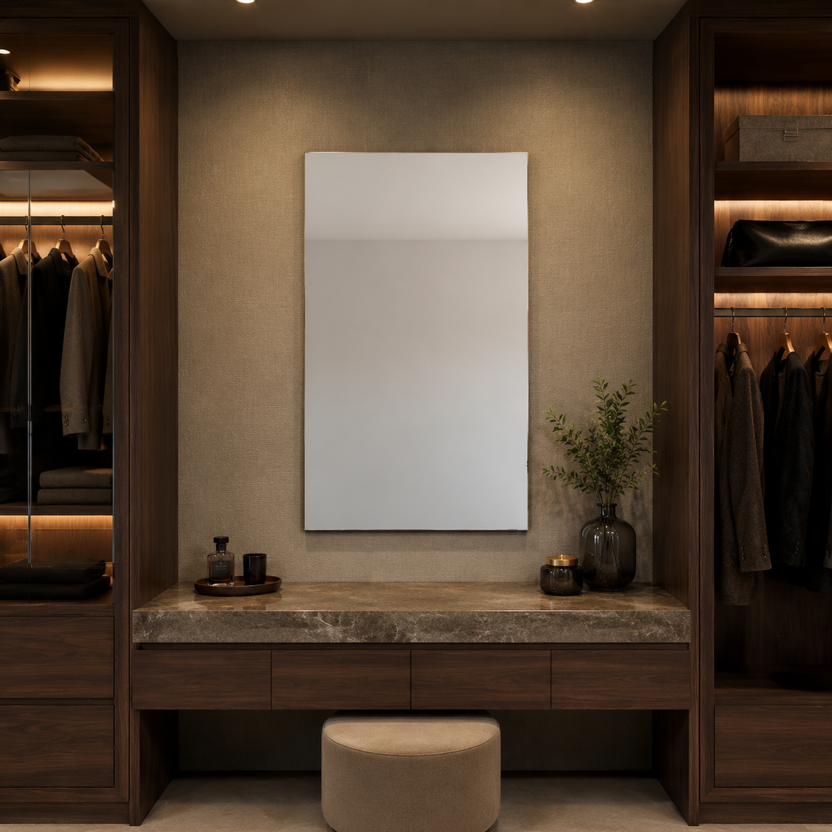 Frameless Bathroom Mirror with Polished Edges – 4 mm Wall Mirror
