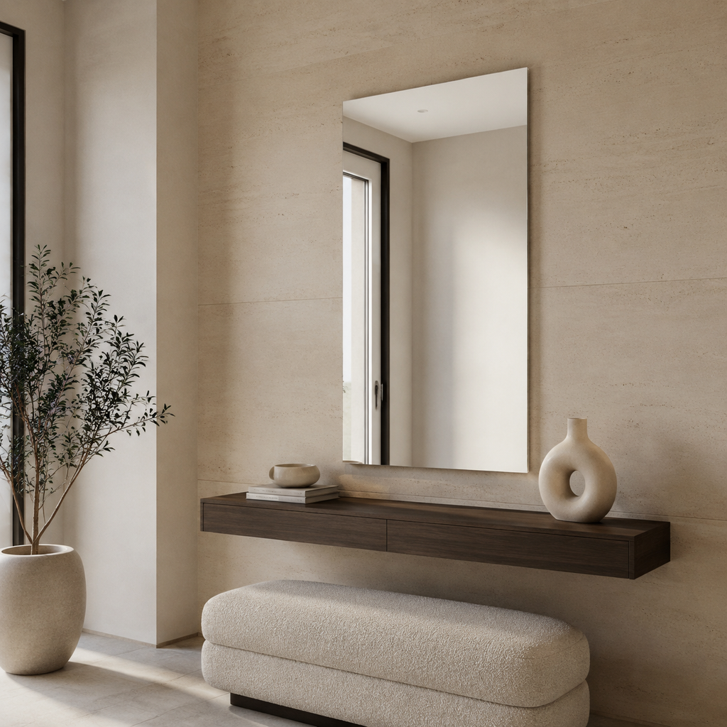 Frameless Bathroom Mirror with Polished Edges – 4 mm Wall Mirror