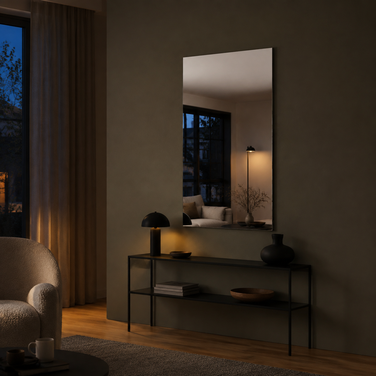 Frameless Bathroom Mirror with Polished Edges – 4 mm Wall Mirror