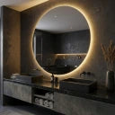 Luxury Round LED Mirror Bathroom Backlit Illuminated Touch Sensor 600/700/800mm