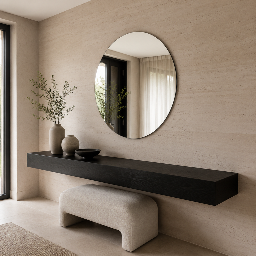 Round Frameless Bathroom Mirror – Polished Edge, 600–900 mm